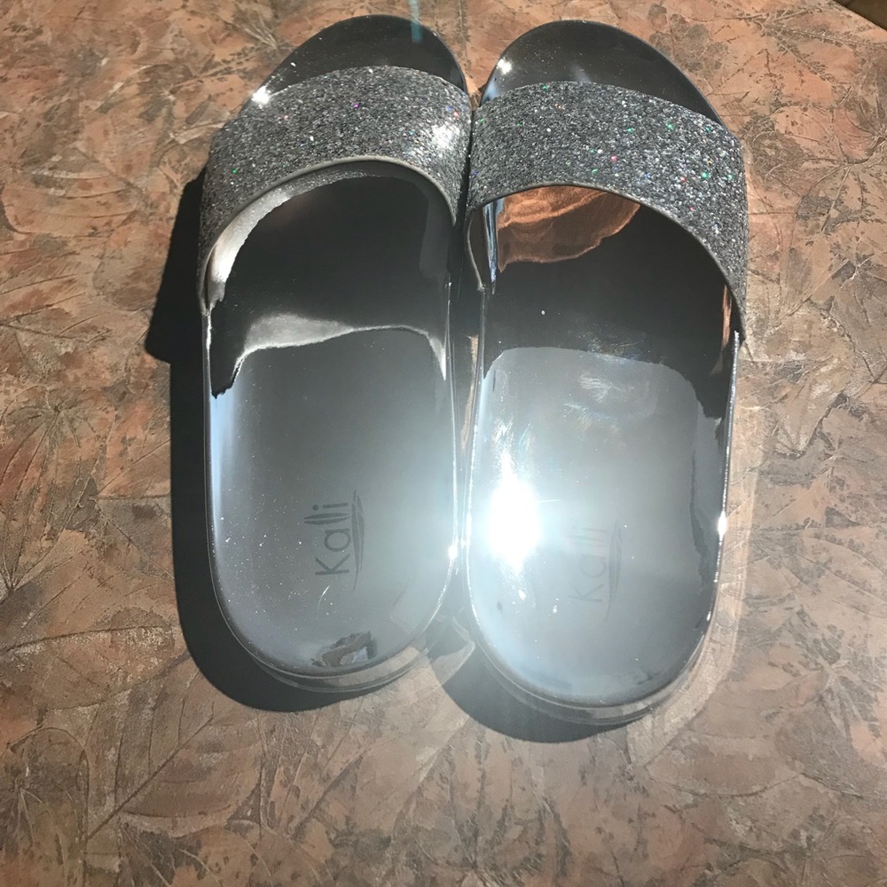 Silver Kalli bling slides